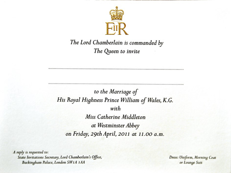 royal wedding invite 2011. Is the royal wedding